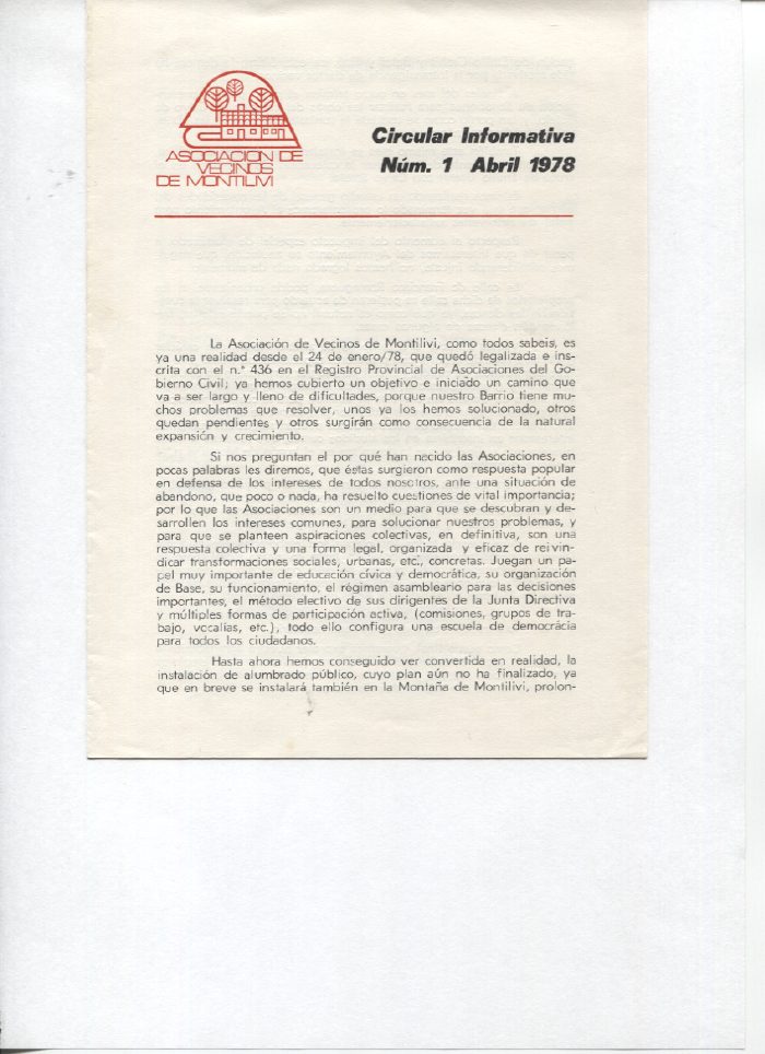 Circular Informativa Num. 1 Abril 1978