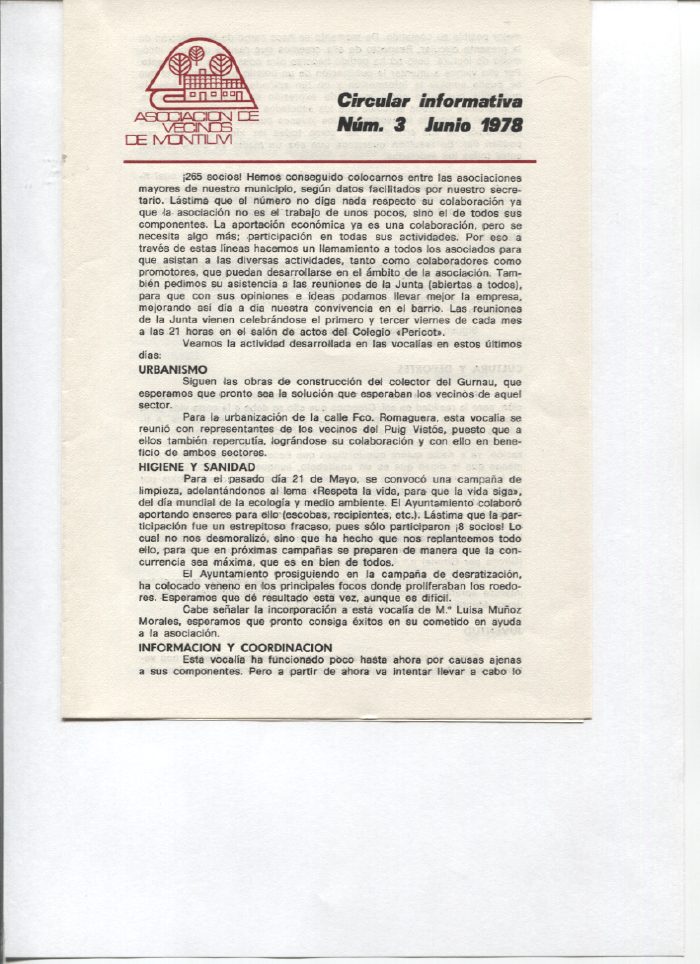Circular Informativa Num. 3 Juny 1978